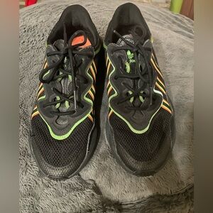 Adidas Ozweego  Black and Green Sneakers with Orange Soles